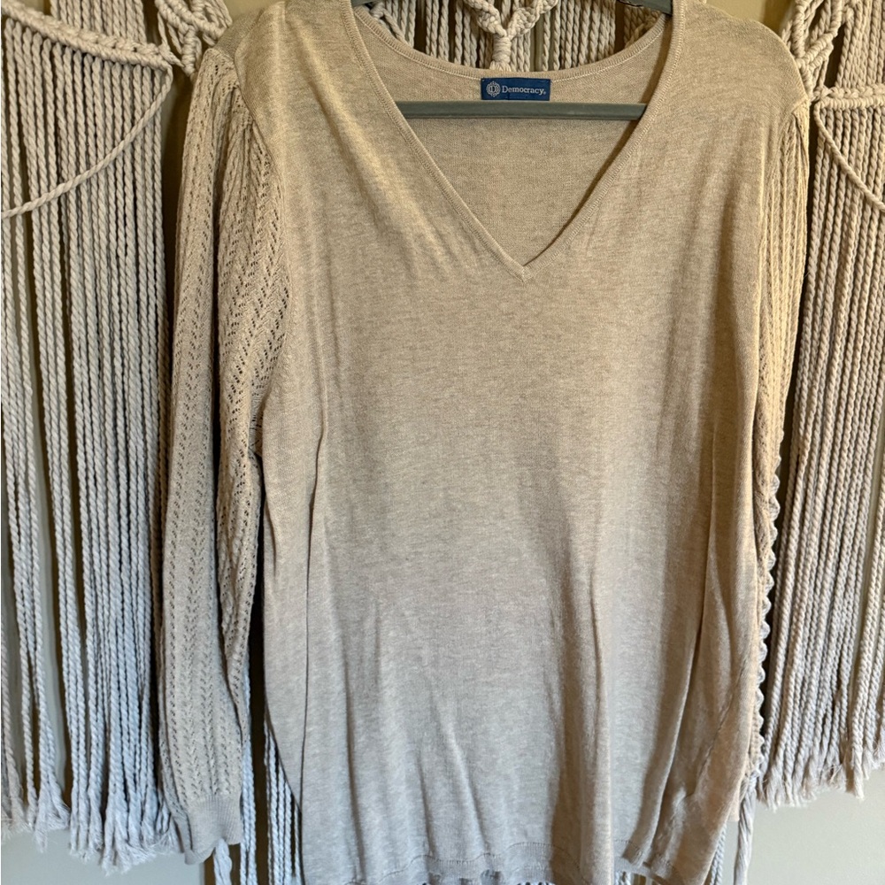 Democracy Beige Knit Top